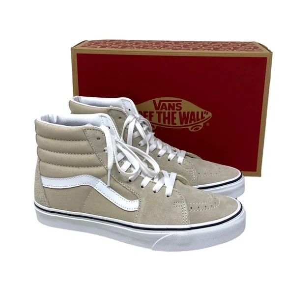 VANS Sk8-Hi Shoes Beige Suede Canvas Casual Sneakers SB Women's Size VN0005U9BLL - Picture 6 of 10